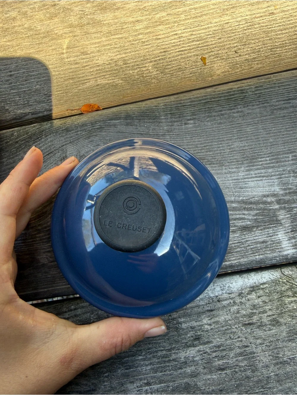 Le creuset Blue Enamel Whistling Teakettle with Black Handle